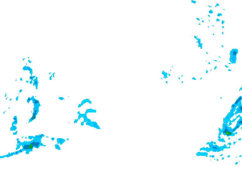 GDPS precipitation 006 hour forecast chart for Canada based on 2026/02/08 1200Z data