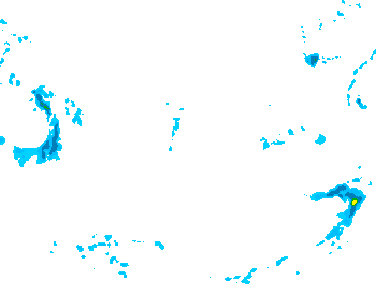 GDPS precipitation 078 hour forecast chart for Canada based on 2026/02/08 1200Z data