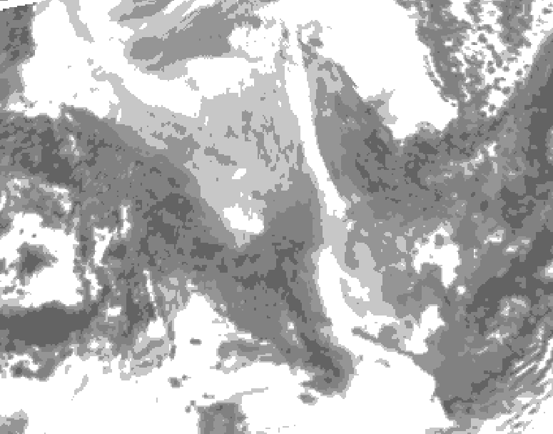 GDPS total cloud 006 hour forecast chart for Canada based on 2026/02/08 0000Z data