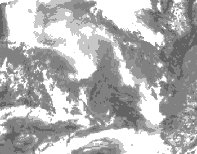GDPS total cloud 060 hour forecast chart for Canada based on 2026/02/08 0000Z data