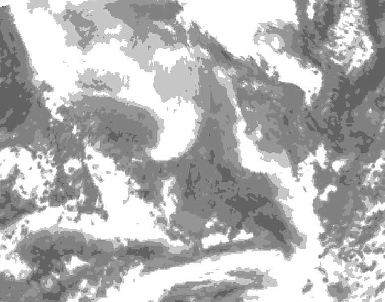 GDPS total cloud 066 hour forecast chart for Canada based on 2026/02/08 0000Z data