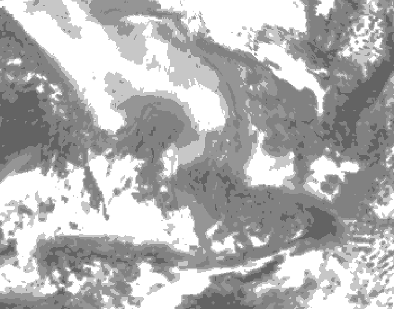 GDPS total cloud 078 hour forecast chart for Canada based on 2026/02/08 0000Z data