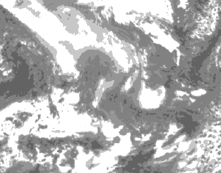 GDPS total cloud 084 hour forecast chart for Canada based on 2026/02/08 0000Z data