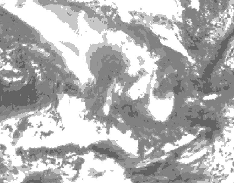 GDPS total cloud 090 hour forecast chart for Canada based on 2026/02/08 0000Z data