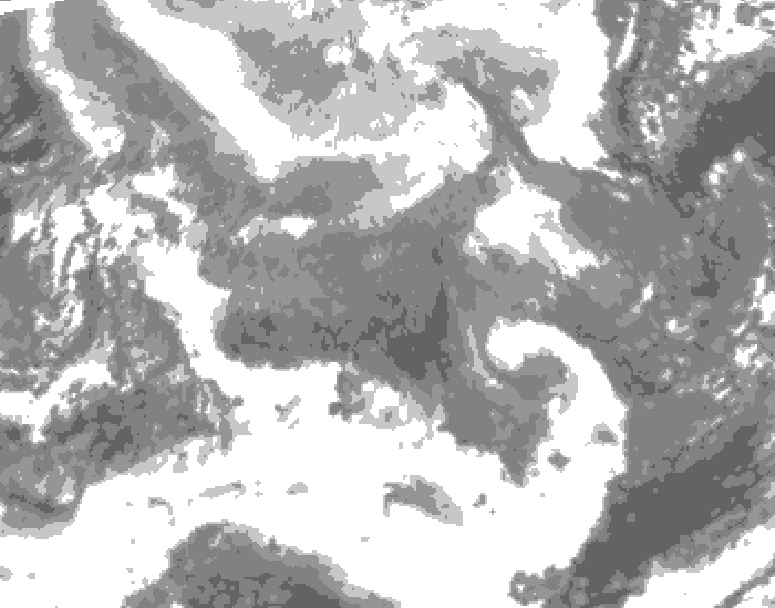 GDPS total cloud 144 hour forecast chart for Canada based on 2026/02/08 0000Z data