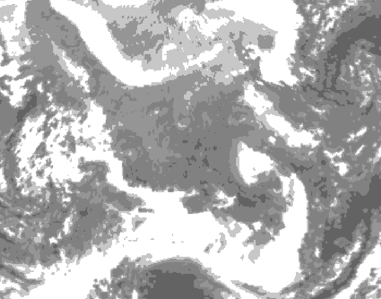 GDPS total cloud 156 hour forecast chart for Canada based on 2026/02/08 0000Z data