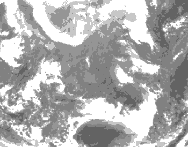 GDPS total cloud 168 hour forecast chart for Canada based on 2026/02/08 0000Z data