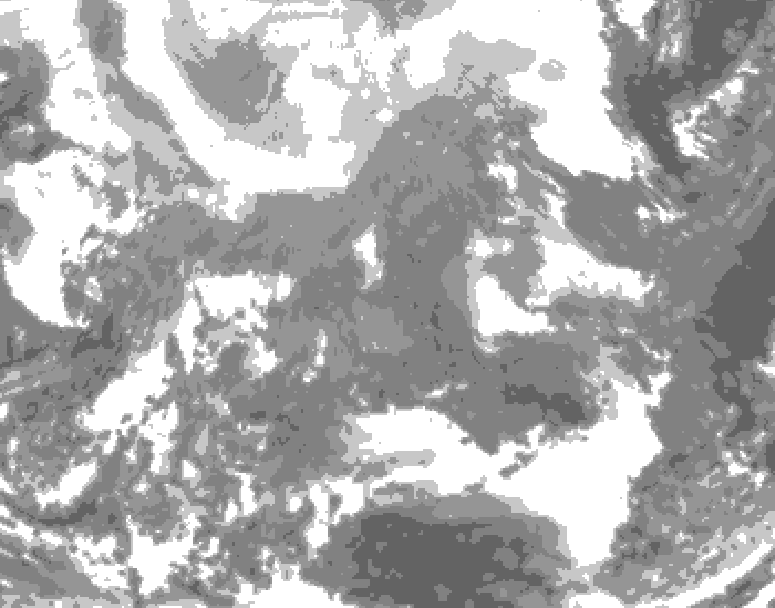 GDPS total cloud 174 hour forecast chart for Canada based on 2026/02/08 0000Z data
