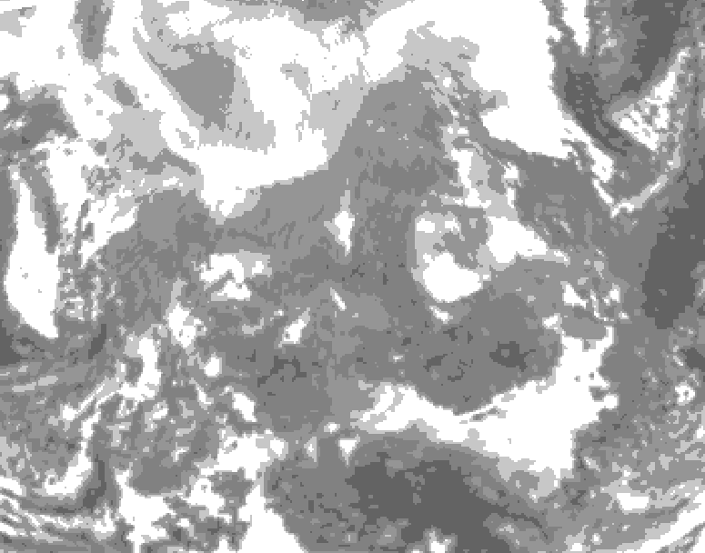 GDPS total cloud 180 hour forecast chart for Canada based on 2026/02/08 0000Z data