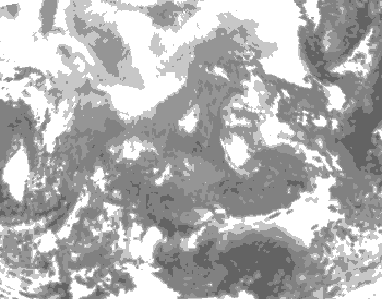 GDPS total cloud 186 hour forecast chart for Canada based on 2026/02/08 0000Z data