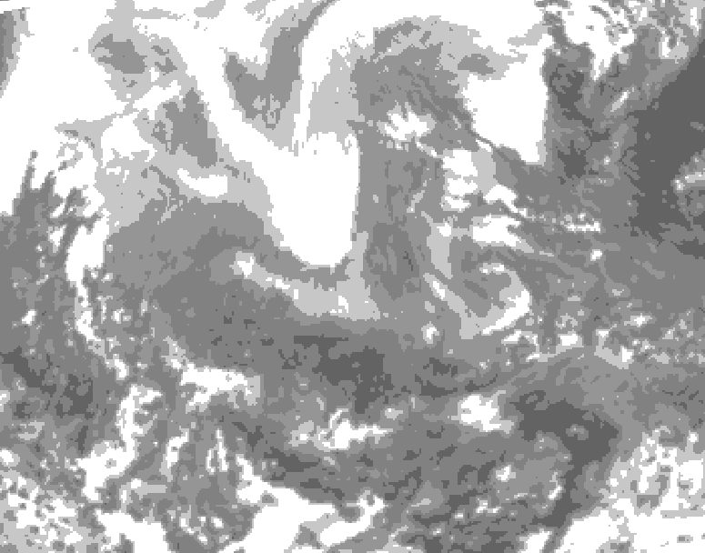 GDPS total cloud 204 hour forecast chart for Canada based on 2026/02/08 0000Z data