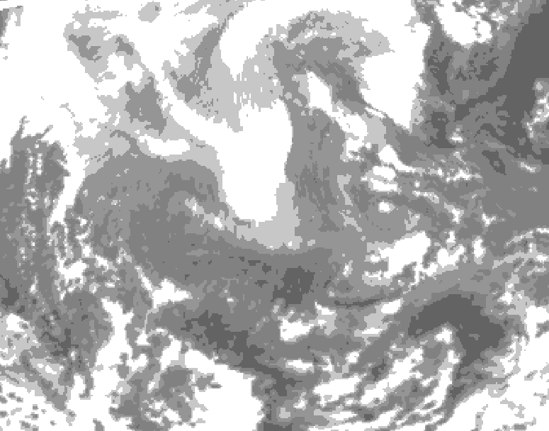 GDPS total cloud 210 hour forecast chart for Canada based on 2026/02/08 0000Z data