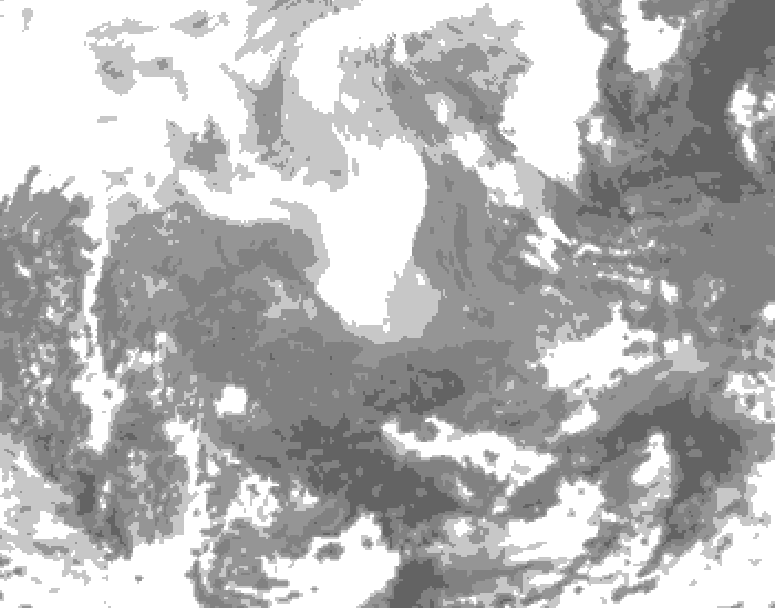 GDPS total cloud 216 hour forecast chart for Canada based on 2026/02/08 0000Z data