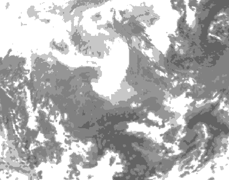 GDPS total cloud 222 hour forecast chart for Canada based on 2026/02/08 0000Z data