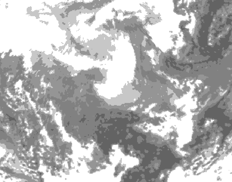 GDPS total cloud 228 hour forecast chart for Canada based on 2026/02/08 0000Z data