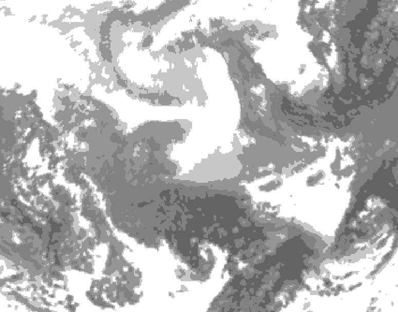 GDPS total cloud 234 hour forecast chart for Canada based on 2026/02/08 0000Z data