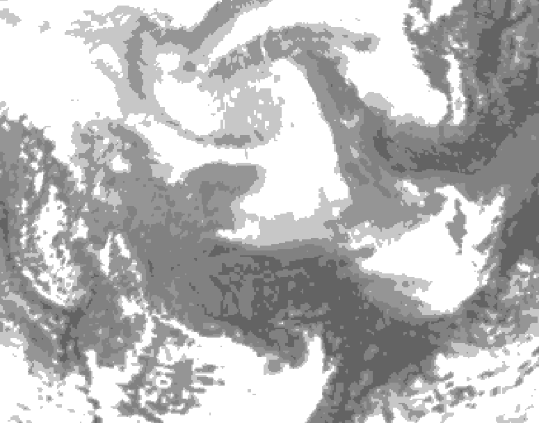 GDPS total cloud 240 hour forecast chart for Canada based on 2026/02/08 0000Z data