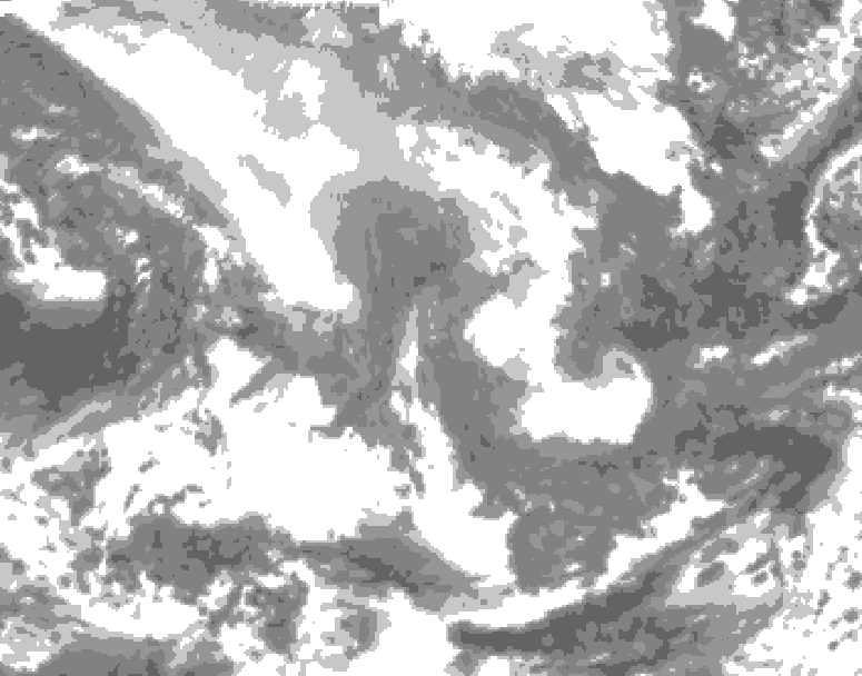 GDPS total cloud 078 hour forecast chart for Canada based on 2026/02/08 1200Z data