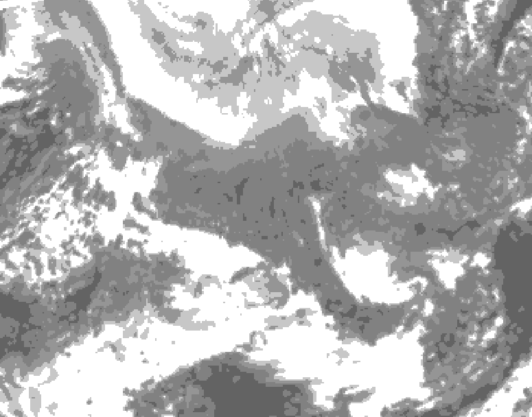 GDPS total cloud 144 hour forecast chart for Canada based on 2026/02/08 1200Z data