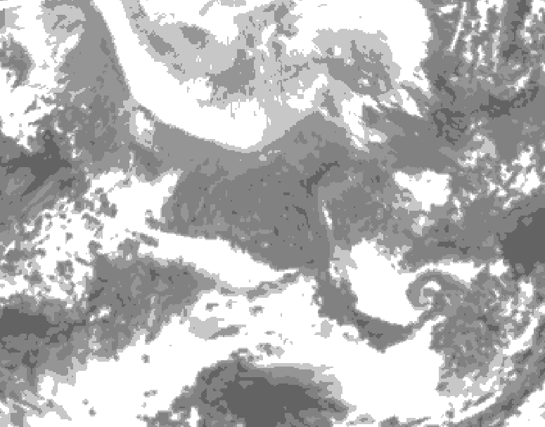 GDPS total cloud 150 hour forecast chart for Canada based on 2026/02/08 1200Z data