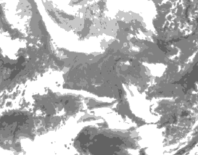 GDPS total cloud 156 hour forecast chart for Canada based on 2026/02/08 1200Z data