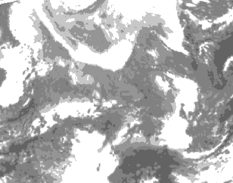GDPS total cloud 174 hour forecast chart for Canada based on 2026/02/08 1200Z data