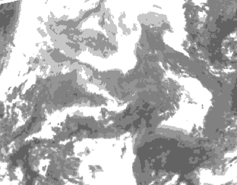 GDPS total cloud 186 hour forecast chart for Canada based on 2026/02/08 1200Z data