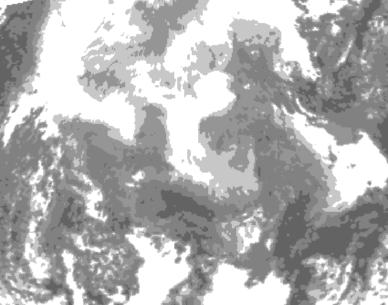 GDPS total cloud 210 hour forecast chart for Canada based on 2026/02/08 1200Z data