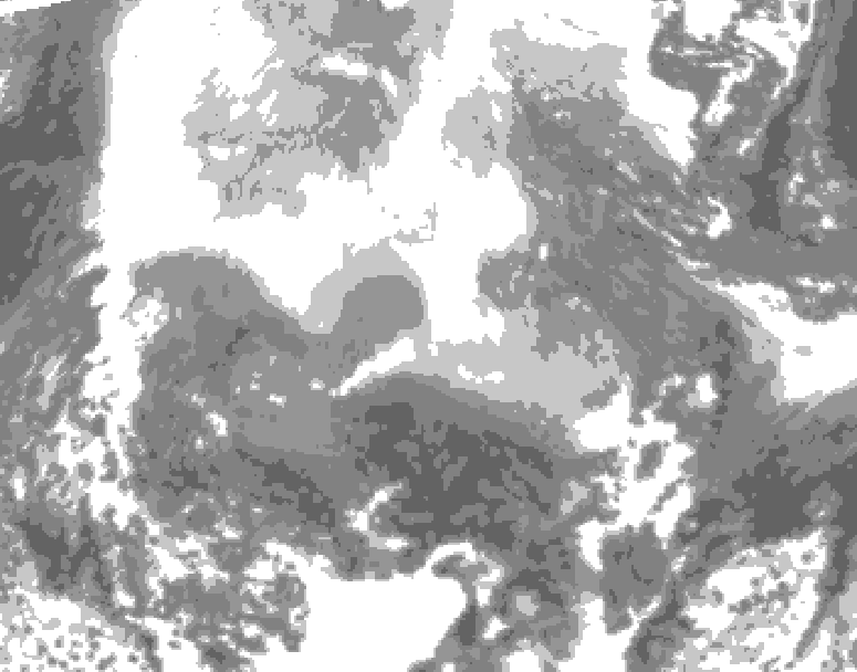 GDPS total cloud 222 hour forecast chart for Canada based on 2026/02/08 1200Z data