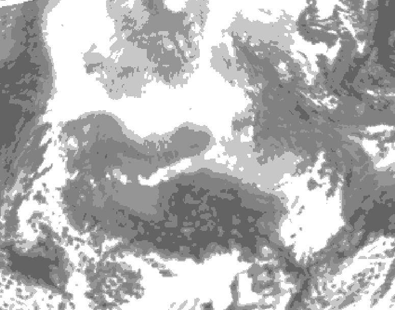 GDPS total cloud 228 hour forecast chart for Canada based on 2026/02/08 1200Z data