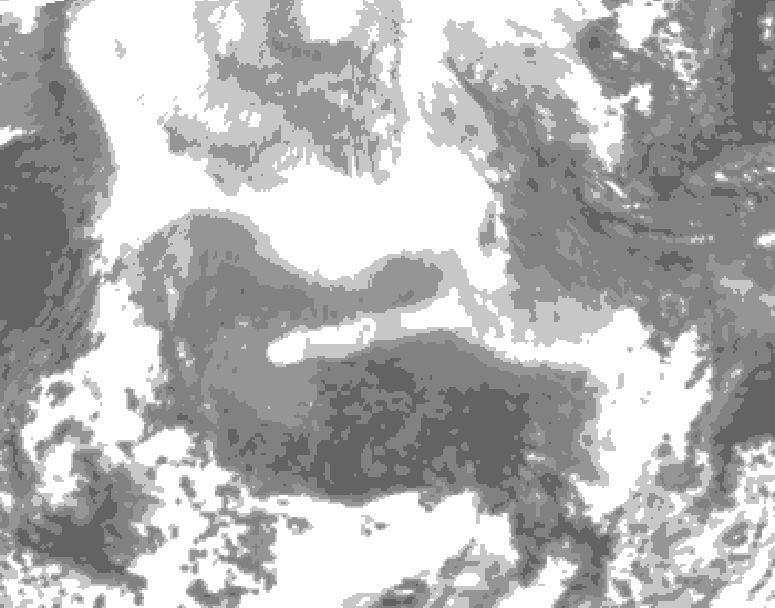 GDPS total cloud 234 hour forecast chart for Canada based on 2026/02/08 1200Z data
