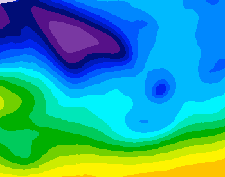 GDPS 500 millibar geopotential height 054 hour forecast chart for Canada based on 2026/02/09 0000Z data