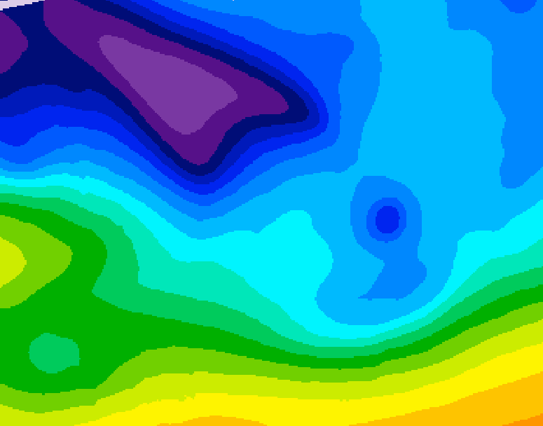 GDPS 500 millibar geopotential height 060 hour forecast chart for Canada based on 2026/02/09 0000Z data