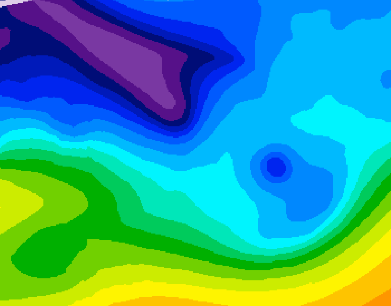 GDPS 500 millibar geopotential height 072 hour forecast chart for Canada based on 2026/02/09 0000Z data
