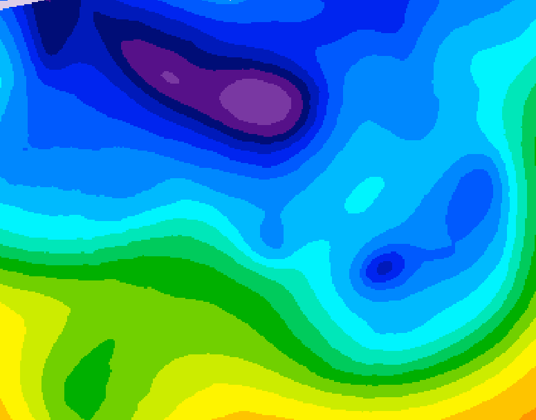 GDPS 500 millibar geopotential height 102 hour forecast chart for Canada based on 2026/02/09 0000Z data