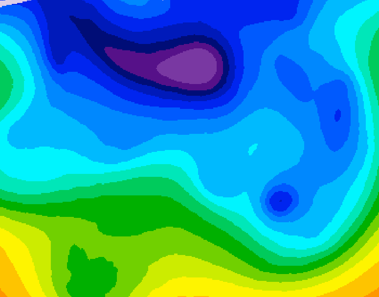GDPS 500 millibar geopotential height 114 hour forecast chart for Canada based on 2026/02/09 0000Z data