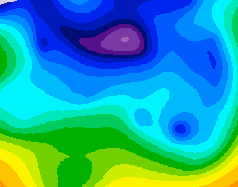 GDPS 500 millibar geopotential height 120 hour forecast chart for Canada based on 2026/02/09 0000Z data