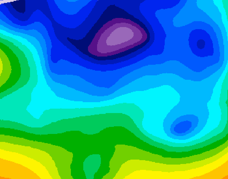 GDPS 500 millibar geopotential height 132 hour forecast chart for Canada based on 2026/02/09 0000Z data