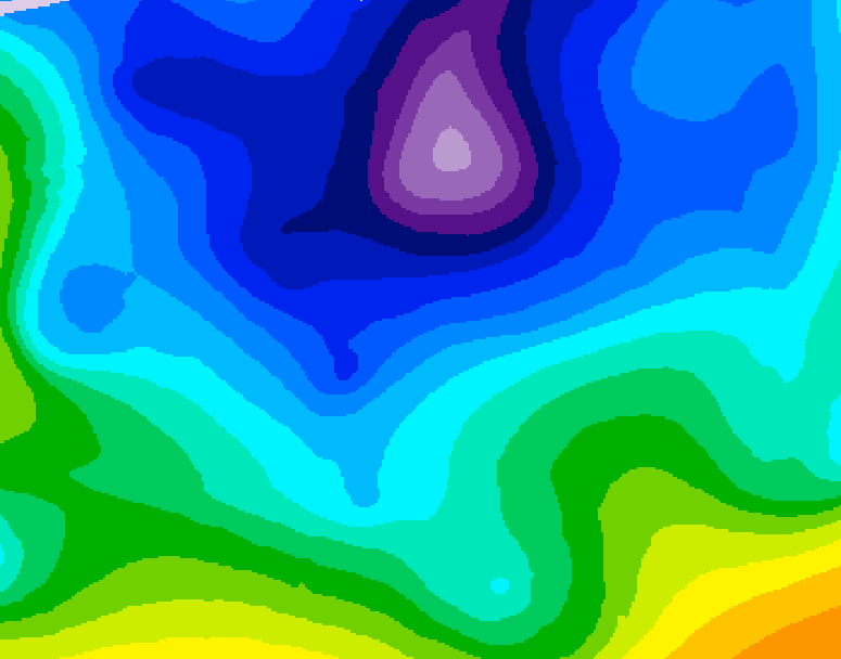 GDPS 500 millibar geopotential height 168 hour forecast chart for Canada based on 2026/02/09 0000Z data