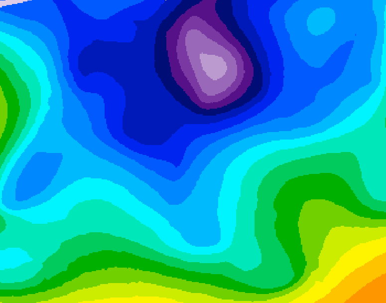 GDPS 500 millibar geopotential height 180 hour forecast chart for Canada based on 2026/02/09 0000Z data