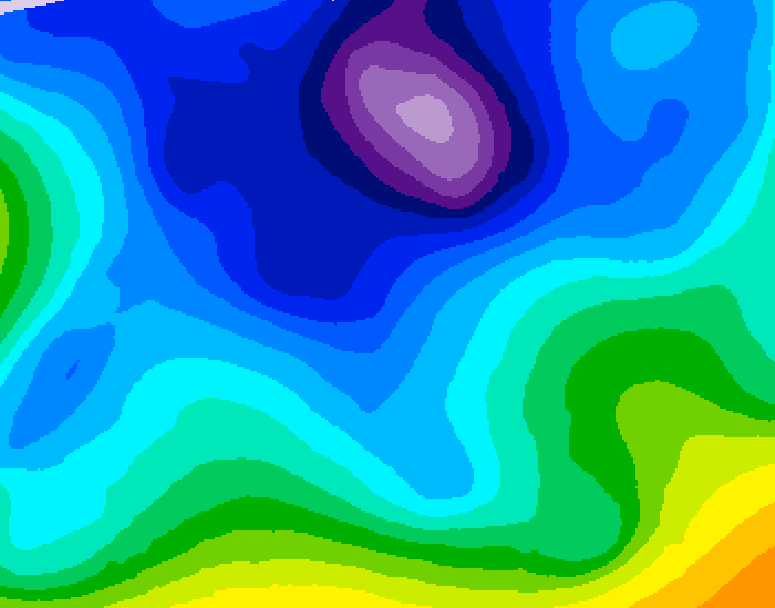 GDPS 500 millibar geopotential height 186 hour forecast chart for Canada based on 2026/02/09 0000Z data