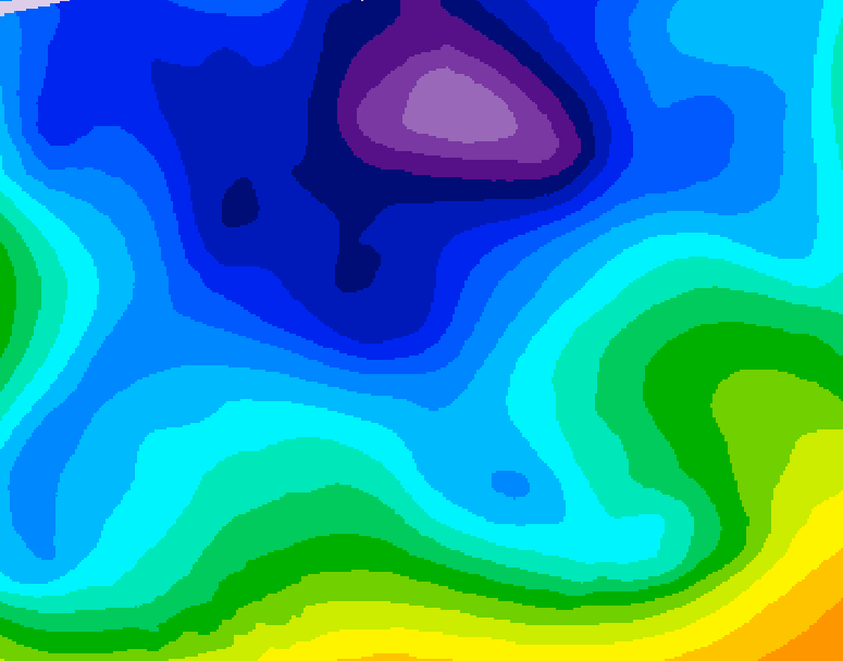 GDPS 500 millibar geopotential height 198 hour forecast chart for Canada based on 2026/02/09 0000Z data
