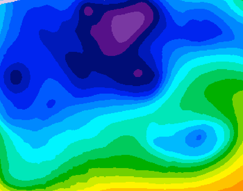 GDPS 500 millibar geopotential height 222 hour forecast chart for Canada based on 2026/02/09 0000Z data