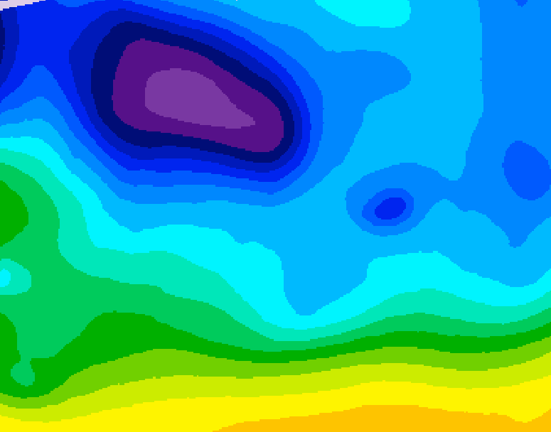GDPS 500 millibar geopotential height 030 hour forecast chart for Canada based on 2026/02/09 1200Z data