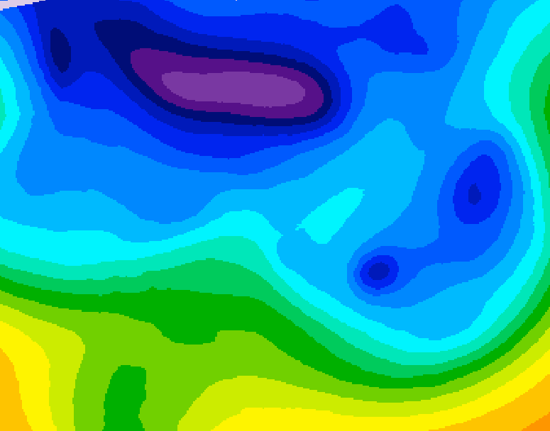 GDPS 500 millibar geopotential height 096 hour forecast chart for Canada based on 2026/02/09 1200Z data