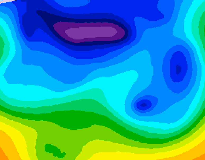 GDPS 500 millibar geopotential height 102 hour forecast chart for Canada based on 2026/02/09 1200Z data