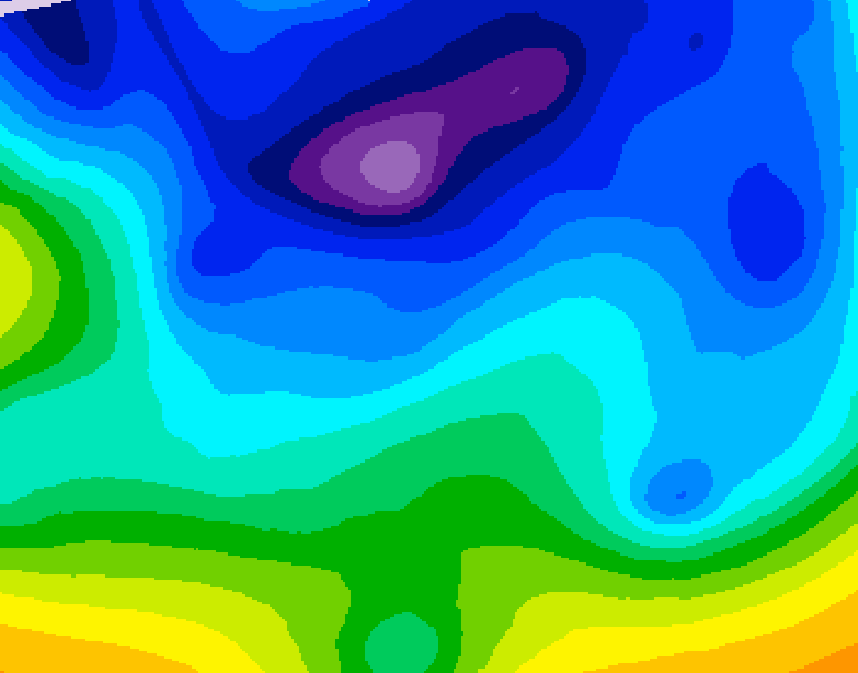 GDPS 500 millibar geopotential height 126 hour forecast chart for Canada based on 2026/02/09 1200Z data