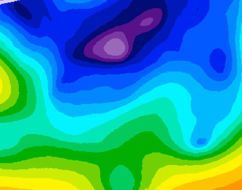 GDPS 500 millibar geopotential height 132 hour forecast chart for Canada based on 2026/02/09 1200Z data
