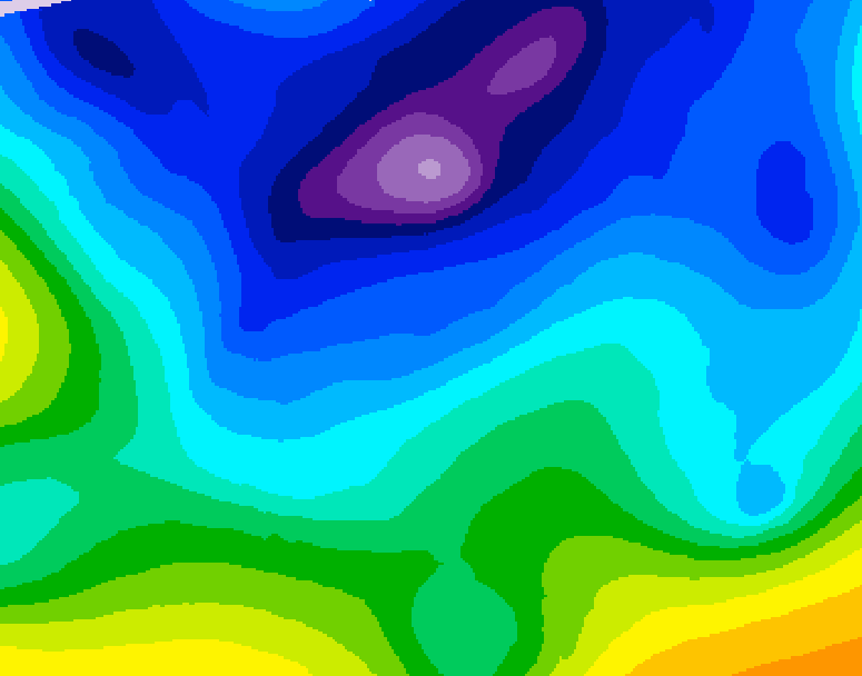 GDPS 500 millibar geopotential height 138 hour forecast chart for Canada based on 2026/02/09 1200Z data
