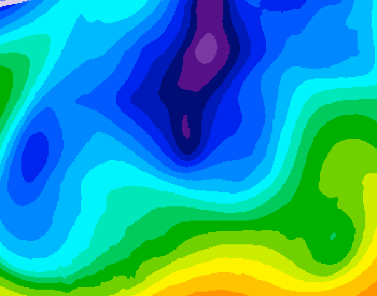 GDPS 500 millibar geopotential height 192 hour forecast chart for Canada based on 2026/02/09 1200Z data